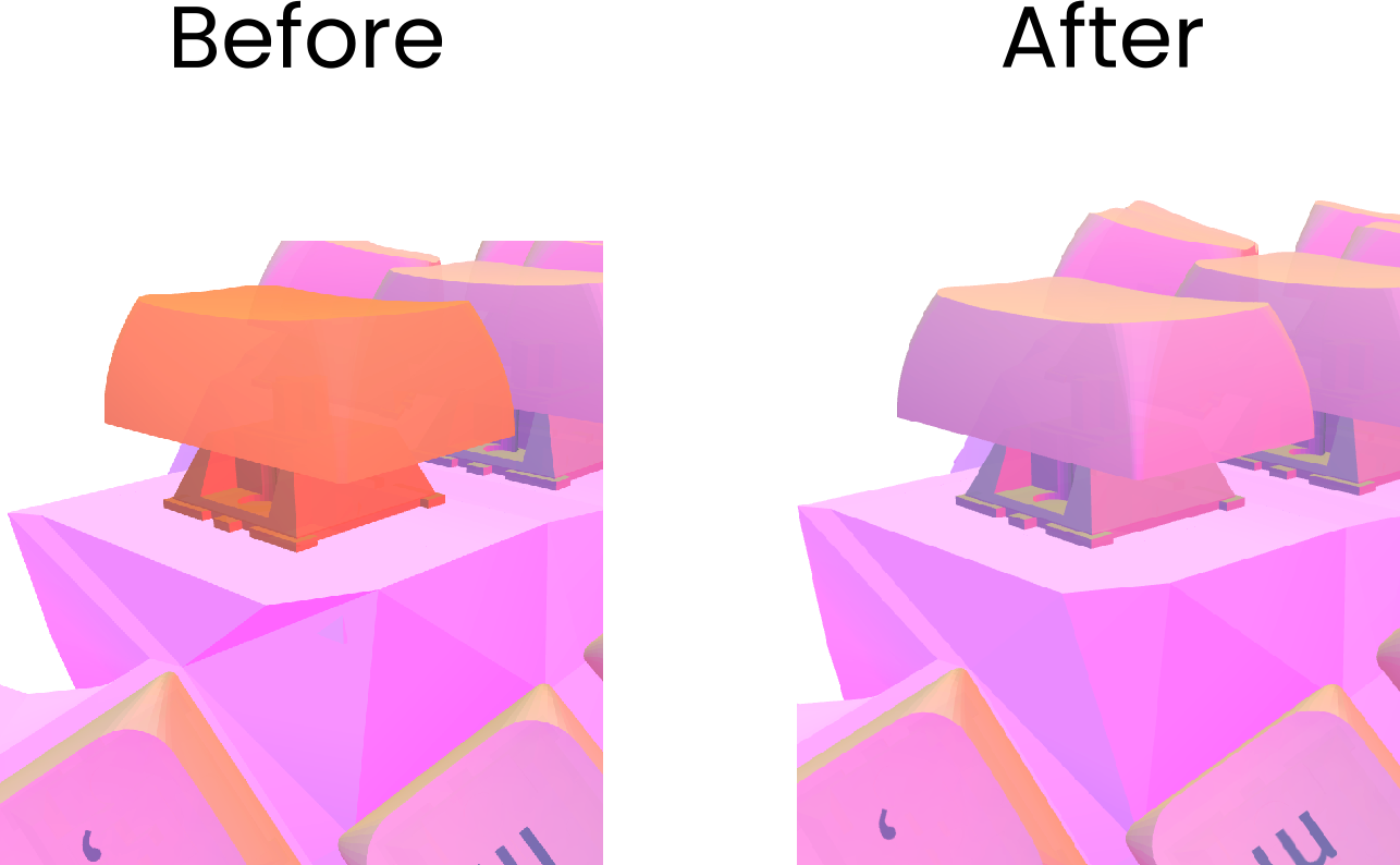 Better formed Manuform cluster with flipped edge
